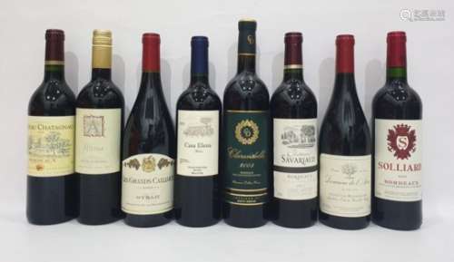 Eight bottles of mixed red wine to include Chateau Savariaud Bordeaux 2011 and Altena Sicilian