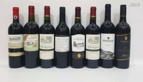 Eight bottles of mixed red wine to include Saint-Felix de Castelmaure 2016 Corbieres and Block 61