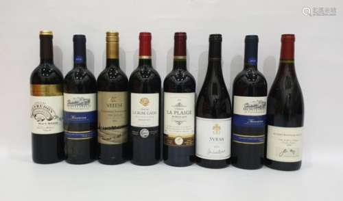 Eight bottles of mixed red wine to include Chateau Peyredon Lagravette 2009 and Chateau la Plaige