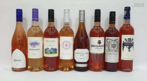 Eight bottles of assorted rose wine to include Stumble Vineyards 2016 and Albarrada Portuguese
