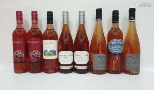 Eight bottles of assorted rose wine to include Domaine de la Colline Rose de Loire and Cherry
