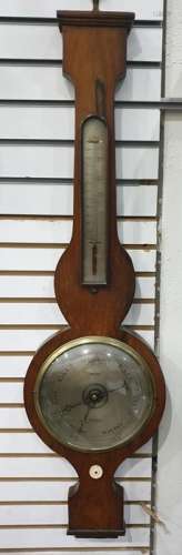 Banjo type barometer marked 'Pring Reading' with thermometer gauge