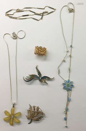 Large quantity of costume jewellery and a reproduction white metal Art Nouveau style jewel box