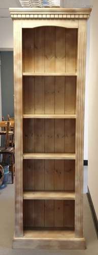 20th century bleached pine style open bookcase on plinth base, 58cm wide