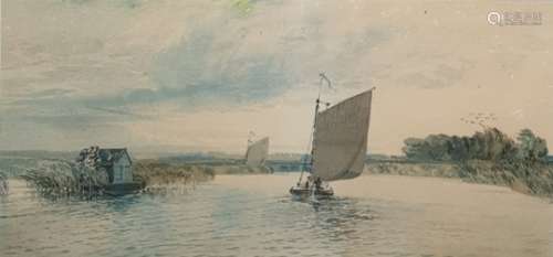 In the manner of Robert Winchester Fraser (1848-1906) Watercolour drawing Sailing barge, unsigned 15