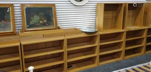 Six open office-type bookcases and three further units (9)