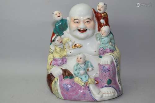 20th C. Chinese Famille Rose Buddha