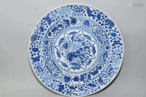 Mid Qing Chinese Blue and White Plate