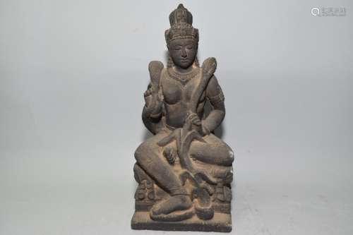 Hindu or Nepalese Sandstone Carved Buddha