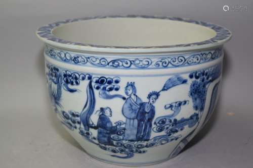 16-18th C. Chinese Blue and White Jardiniere