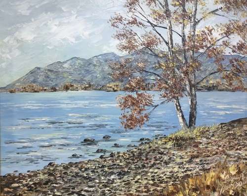 Gerald Hodgson Oil on board Derwent Water, signed 50 x 59 cms