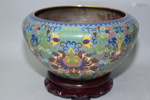 Chinese Cloisonne Lotus Mandicant