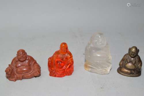 Group of Chinese Carved Buddha