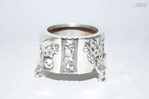 19th C. Chinese Sterling Silver Plum Censer