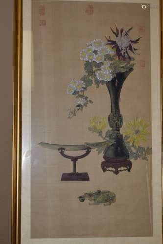 19-20th C. Chinese Faux Qing Style Painting