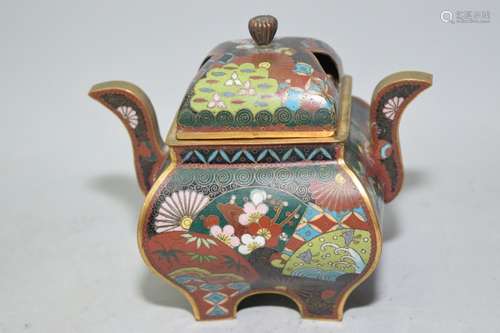 19th C. Japanese Cloisonne Incense Burner