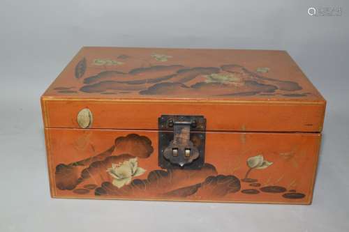 19th C. Chinese Faux Rhinoceros Lacquer Box