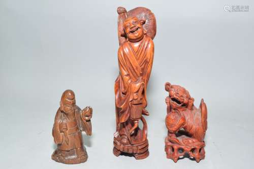 Group of Qing Chinese Huangyang Carved Figures