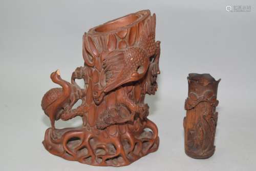 Qing Chinese Huangyang and Bamboo Carvings