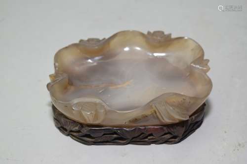 Qing Chinese Agate Carved Water Holder