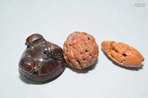 Group of Japanese Carved Amulets