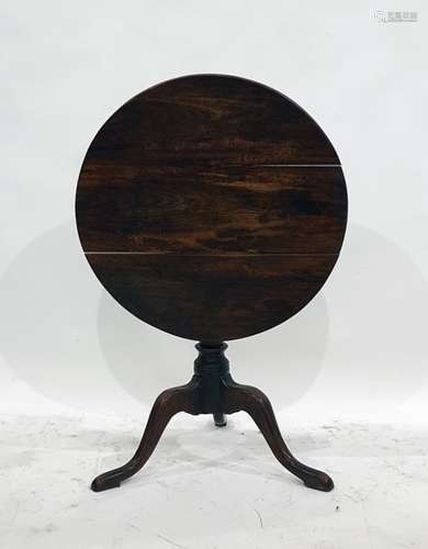 19th century snap-top circular centre table to three cabriole supports, pair of 19th century