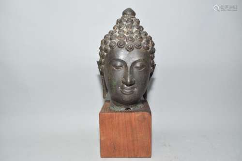 19-20th C. Thai Bronze Buddha Head