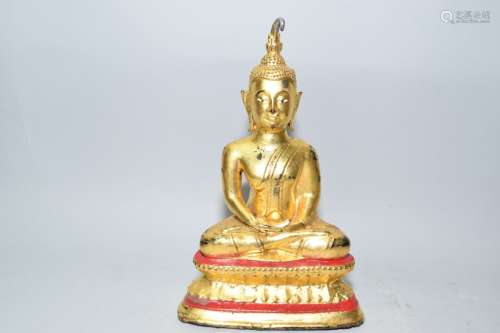 19-20th C. Thai Gilt Bronze Buddha