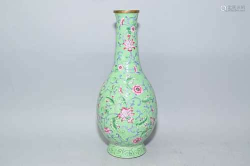 19-20th C. Chinese Enamel over Bronze Vase