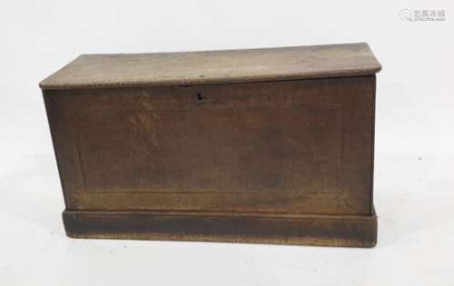 18th century oak chest raised on plinth support