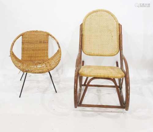 Bentwood rocking chair in the manner of Thonet and another further chair (2)