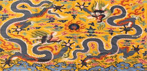 CHINESE EMBROIDERY KESI DRAGON TAPESTRY