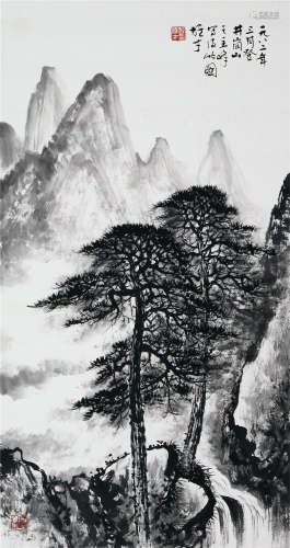 CHINESE SCROLL PAINTING OF MOUNTAIN VIEWS