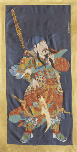 CHINESE EMBROIDERY KESI TAPESTRY OF WARRIOR