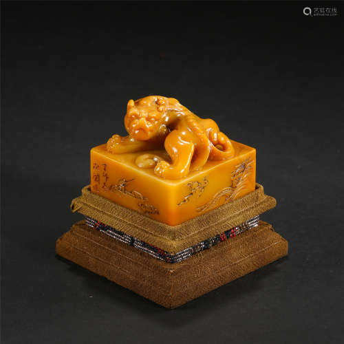 CHINESE SOAPSTONE TIANHUANG BEAST SEAL