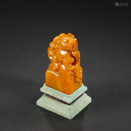 CHINESE SOAPSTONE TIANHUANG BEAST SEAL