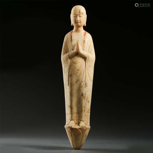 CHINESE MARBLE STONE STANDING BUDDHA