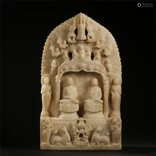 CHINESE MARBLE STONE BUDDHIST PLAQUE