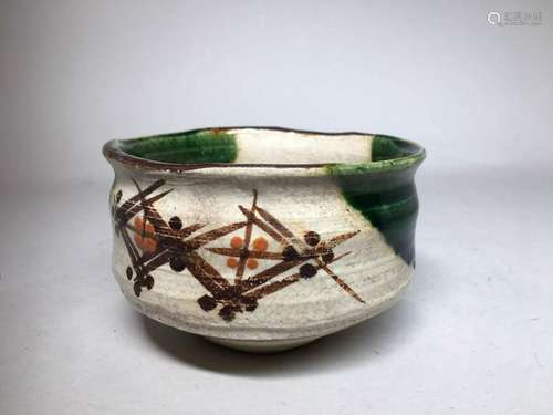 Japanese Oribe Kiln Pottery Chawan