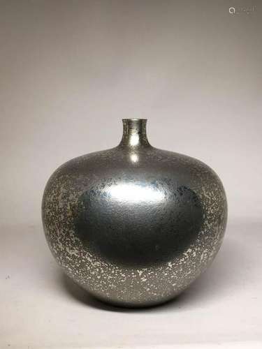 Japanese Modern Silvered Bronze Vase