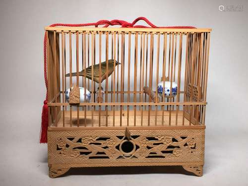 Rare Japanese Music Box - Bird Cage