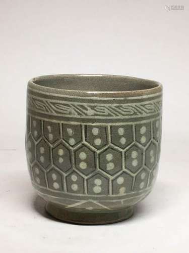 Korean Inlayed Celadon Porcelain Teacup