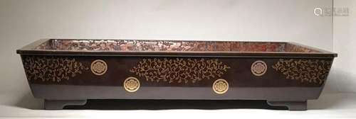 Large Japanese Lacquer Rectangular Planter