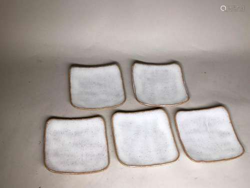 Set of Five Japanese Ceramic Trays