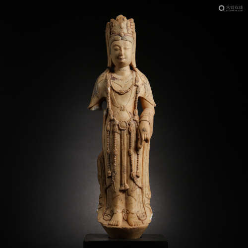 CHINESE STONE STANDING GUANYIN