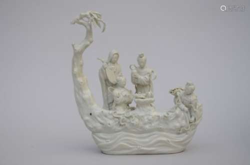 Sculpture in Blanc de Chine 'boat' (*) (10x28x30cm)