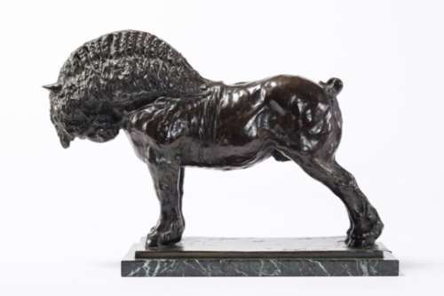 Domien Ingels: bronze sculpture 'Flemish horse' (fonderie Vindevogel) (20x51x37cm)