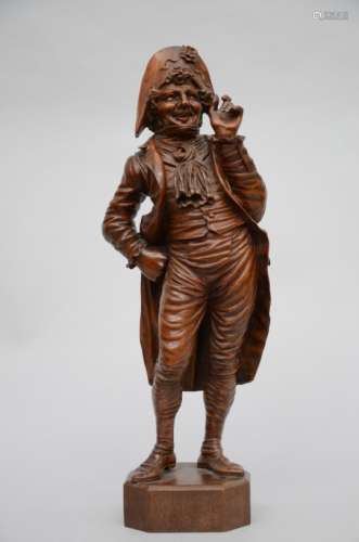 A sculpture in walnut 'commedia del arte' (62cm)