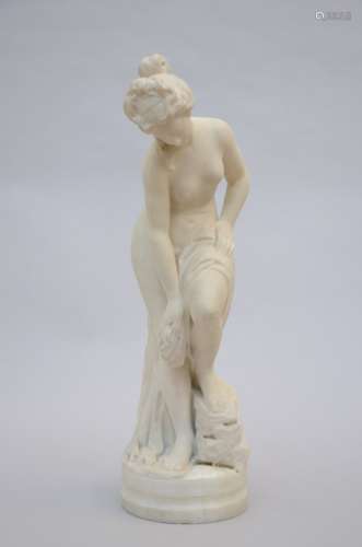 Musetti: marble sculpture 'baigneuse' (70cm)