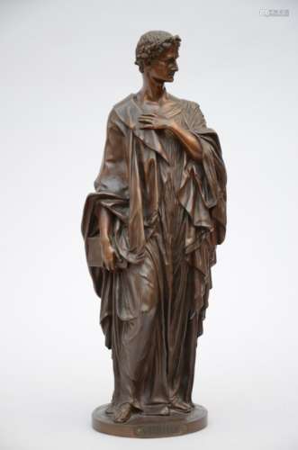 Bronze statue 'Virgile', signed Luppens ‡ Bruxelles (53cm)